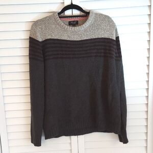 Kiam D Sweater, Size XL, Crewneck, Charcoal with Black Stripes, Long Sleeve‎